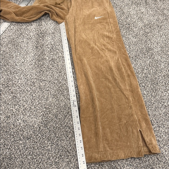 Nike Tan Wide Leg Activewear Loungewear Sporty Ribbed Cotton Blend Fabric Size S - Picture 13 of 14